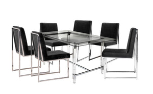 Lyrica 7-Piece Dining Set - Black, Glass
