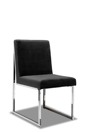 Lyrica Dining Chair - Black, Chrome