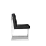 Lyrica Dining Chair - Black, Chrome