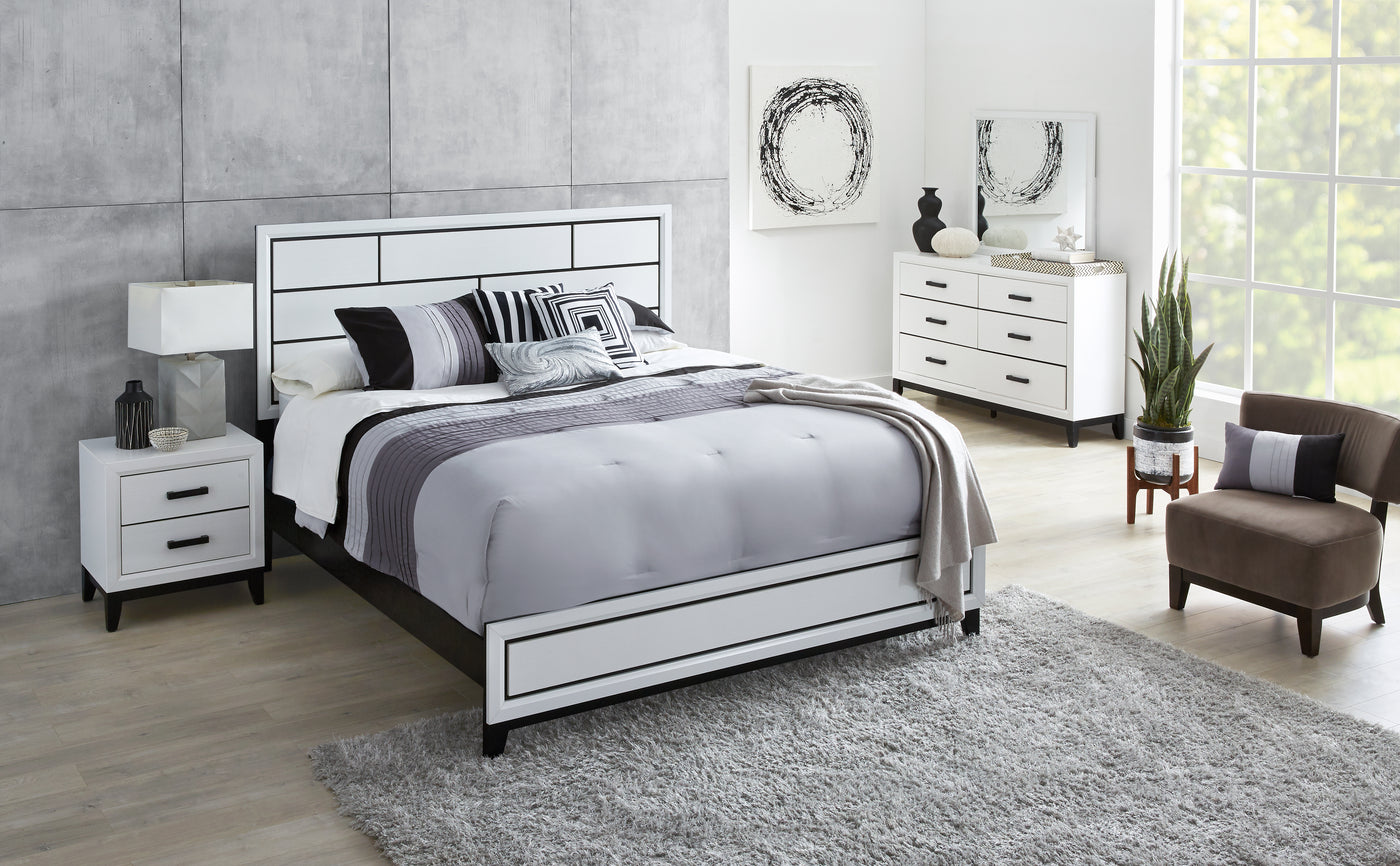 Frost 6-Piece Full Bedroom package - White, Black