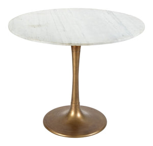 Butik Marble Round Dining Table - White/Gold