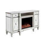 Tiffany Fireplace TV Stand - Mirrored Glass