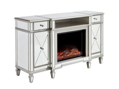 Tiffany Fireplace TV Stand - Mirrored Glass