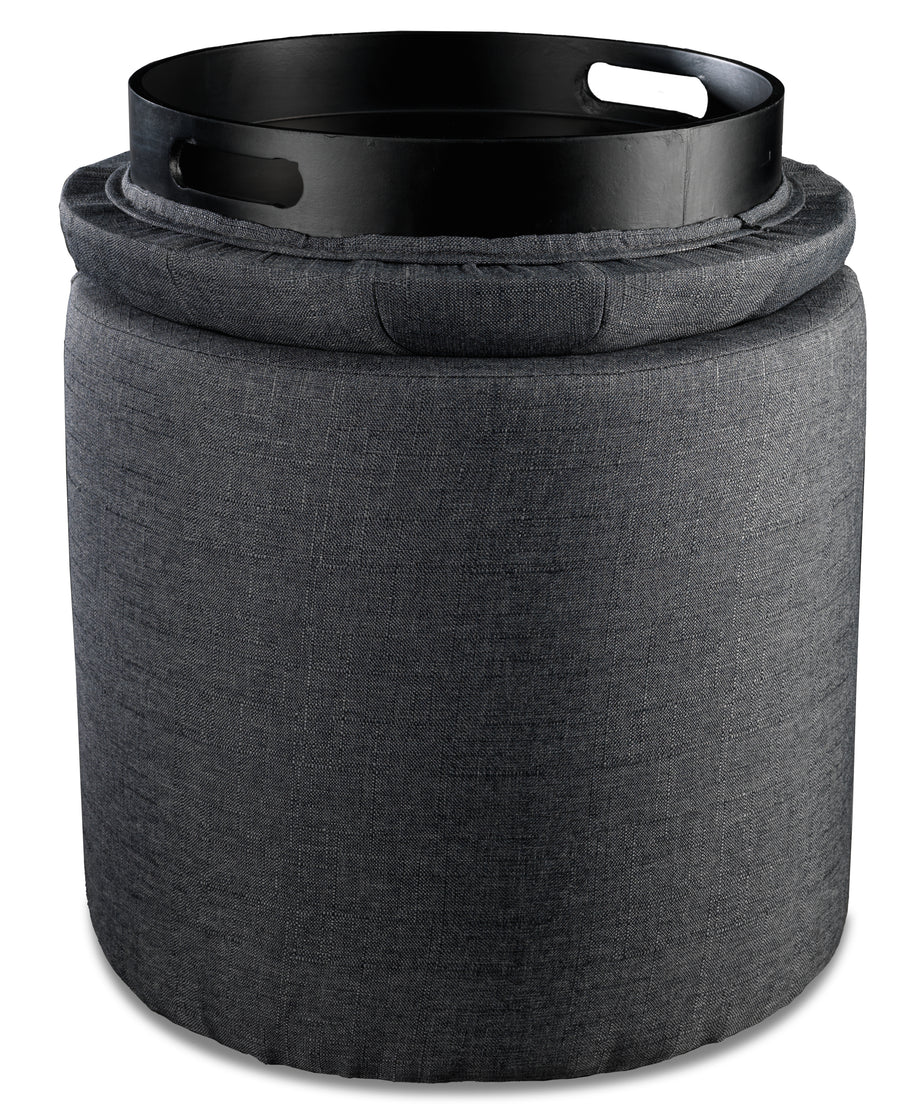 Yara Ottoman - Dark Grey
