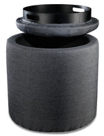 Yara Ottoman - Dark Grey