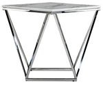 Lynn 24" End Table - Marble and Stainless Steel