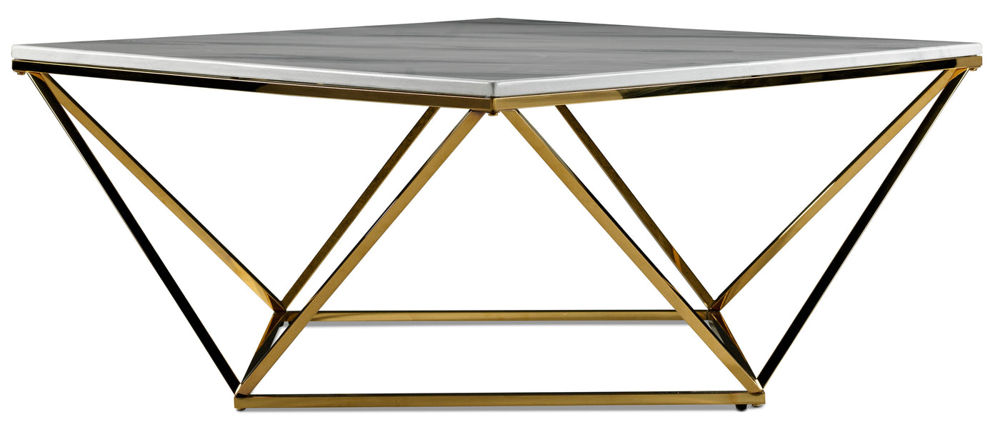 Lynn Coffee Table - Marble and Gold