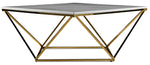 Lynn 39" Coffee Table - Marble and Gold