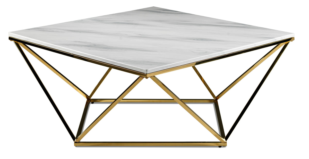 Lynn Coffee Table Marble and Gold Leon's
