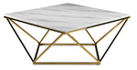 Lynn 39" Coffee Table - Marble and Gold