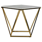 Lynn End Table - Marble and Gold