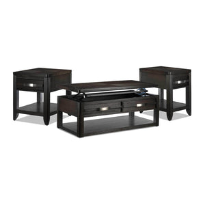 Manila Lift-Top Coffee Table, End Table and Chairside Table Set - Grey