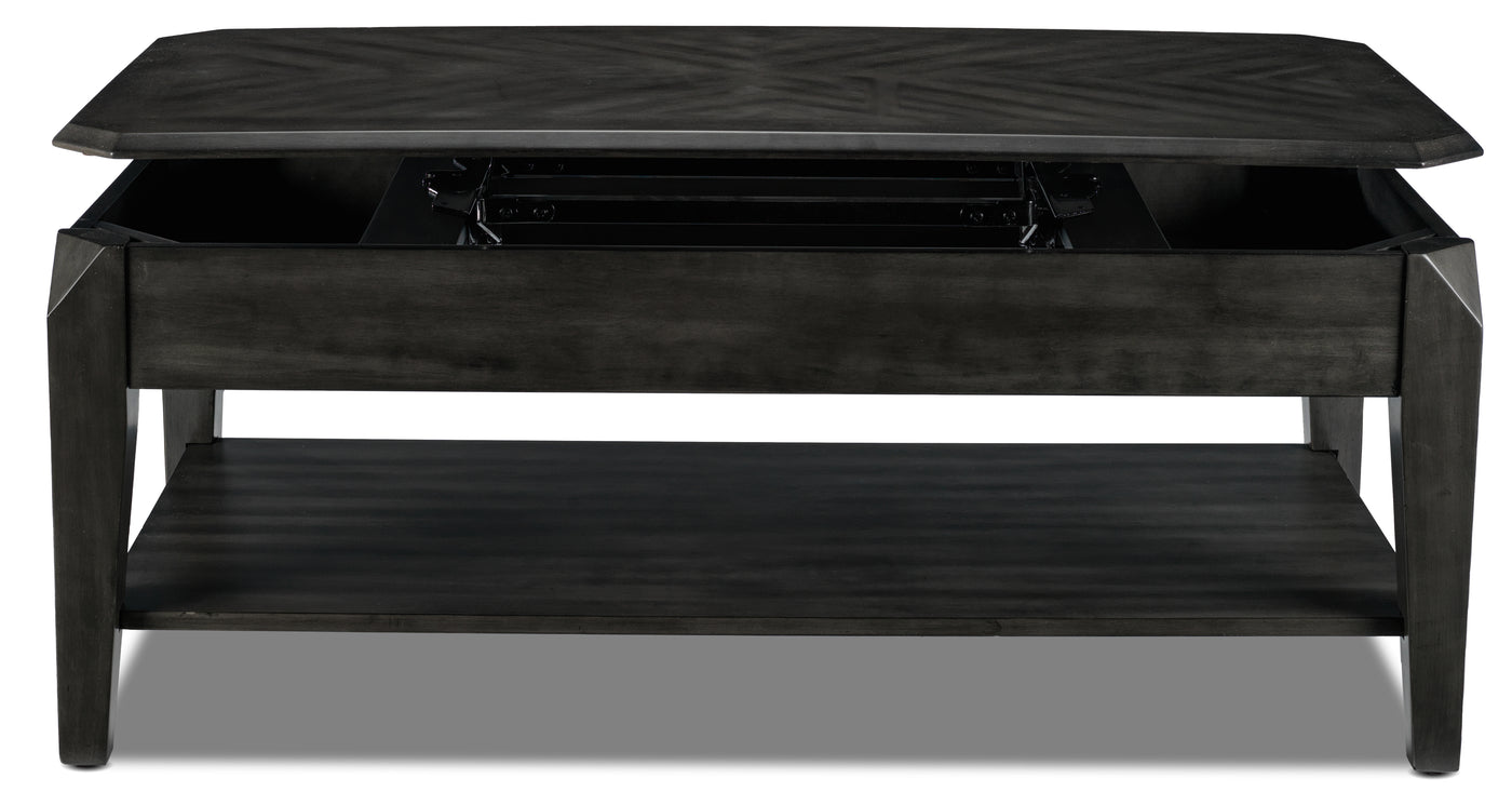 Lennox 47" Lift-Top Coffee Table - Dark Grey