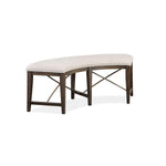Westley Falls Curved Bench with Upholstered Seat - Brown