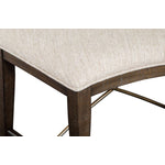 Westley Falls Curved Bench with Upholstered Seat - Brown