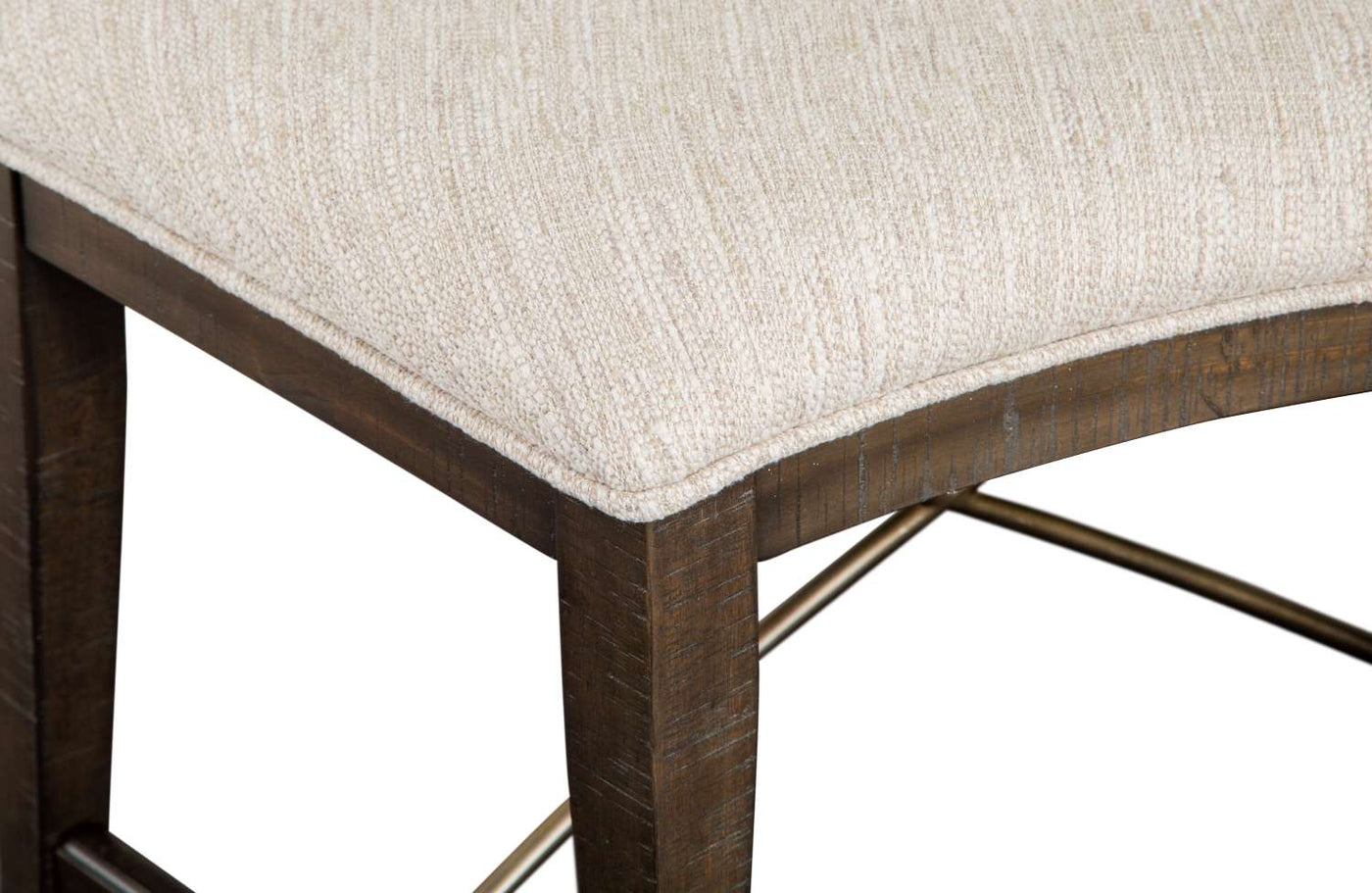 Westley Falls Curved Bench with Upholstered Seat - Brown