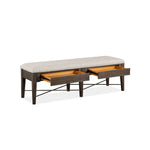 Westley Falls Bench with Upholstered Seat - Brown