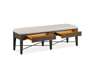Westley Falls Bench with Upholstered Seat - Brown