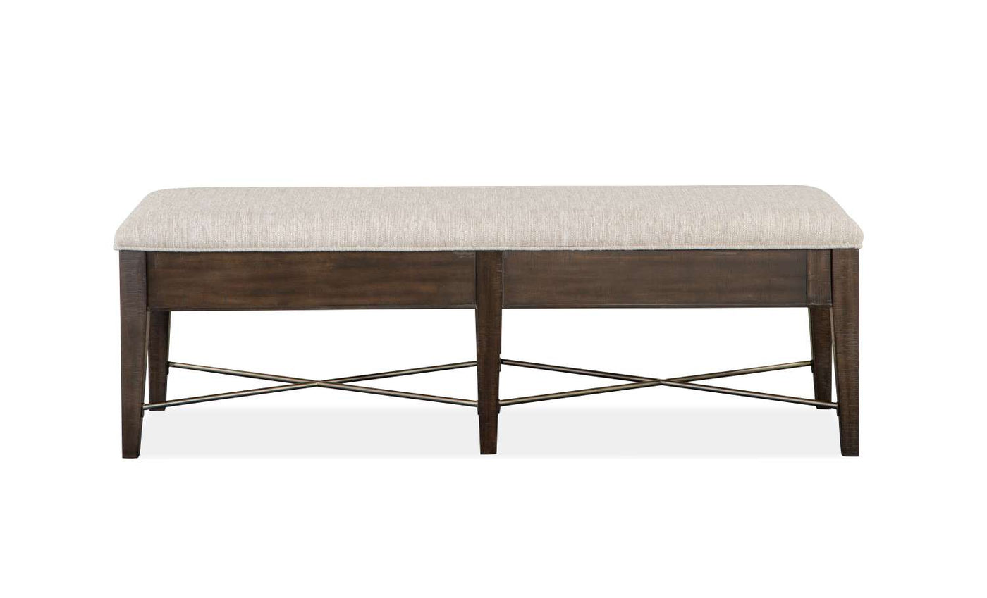 Westley Falls Bench with Upholstered Seat - Brown