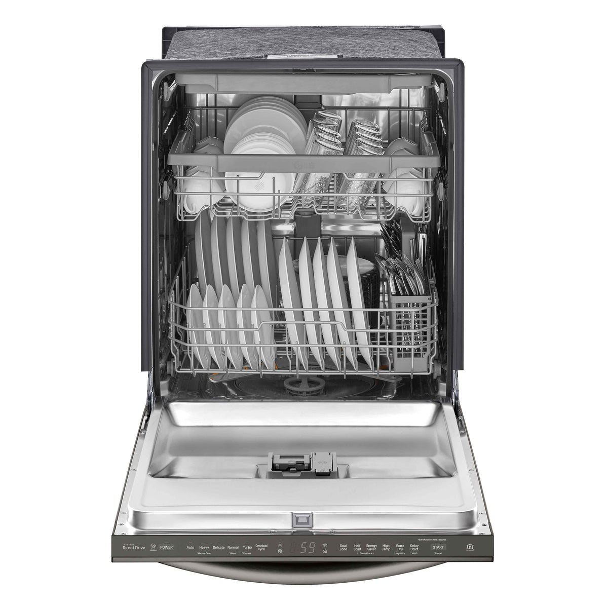 LG Black Stainless Steel Top Control Dishwasher with QuadWash® and 3rd Rack - LDT5678BD
