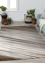 Sigma 5'3" X 7'7" Light Shafts Rug - Cream Blue Area Rug