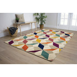 Brille 5'3" X 7'7" Diamond Checkerboard Rug - Multicolour Area Rug