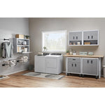 Ready-to-assemble 3/4-door Modular Gearbox - Gray Slate Storage Solution