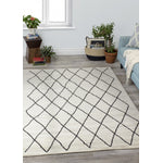 Meridian 7'10" X 10'6" Pen-Drawn Trellis Lines Rug - Cream Area Rug