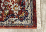 Satara 5'3" X 7'7" Classic Border Rug - Red Cream  Area Rug