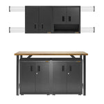 Ready-to-assemble 3/4 Door Wall Gearbox - Hammered Granite Storage Solution