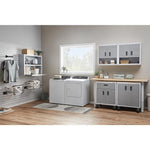 Ready-to-assemble 3/4 Door Wall Gearbox - Gray Slate Storage Solution