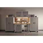Ready-to-assemble Full-door Wall Gearbox - Gray Slate Storage Solution