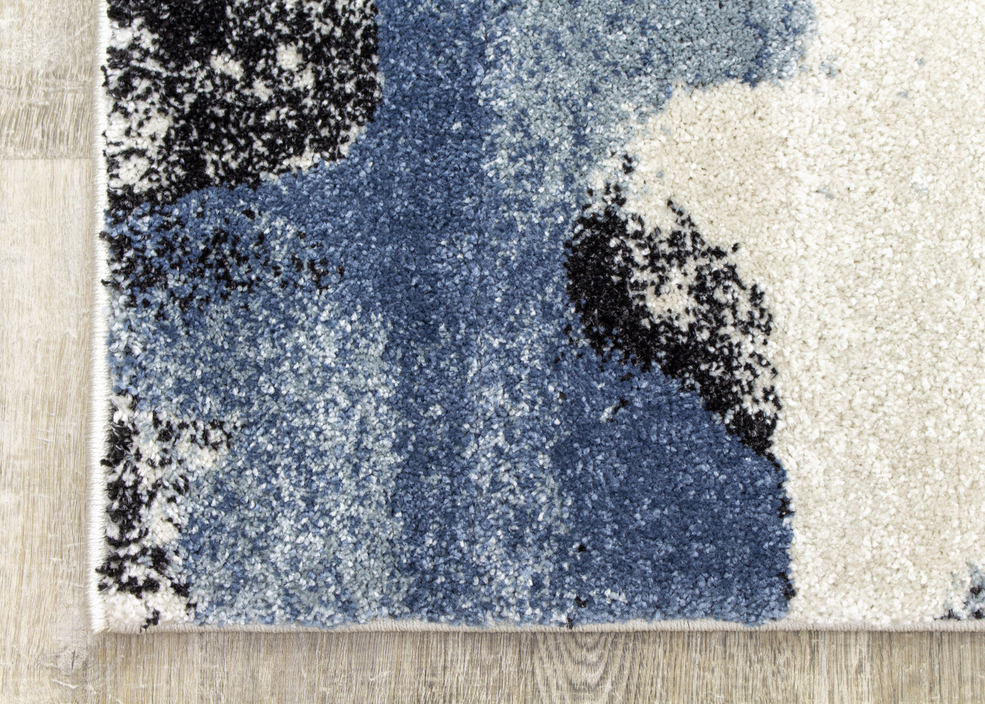 Easterly 7'10" X 10'6" Uneven Stamps Rug - Cream Blue Grey  Area Rug