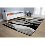 Paladin 6'7" X 9'6" Drifts Rug - Black Grey  Area Rug