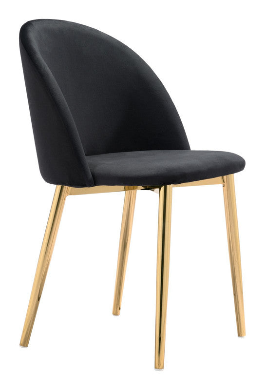 Nezh Elegant Dining Chair - Black/Gold - Set of 2