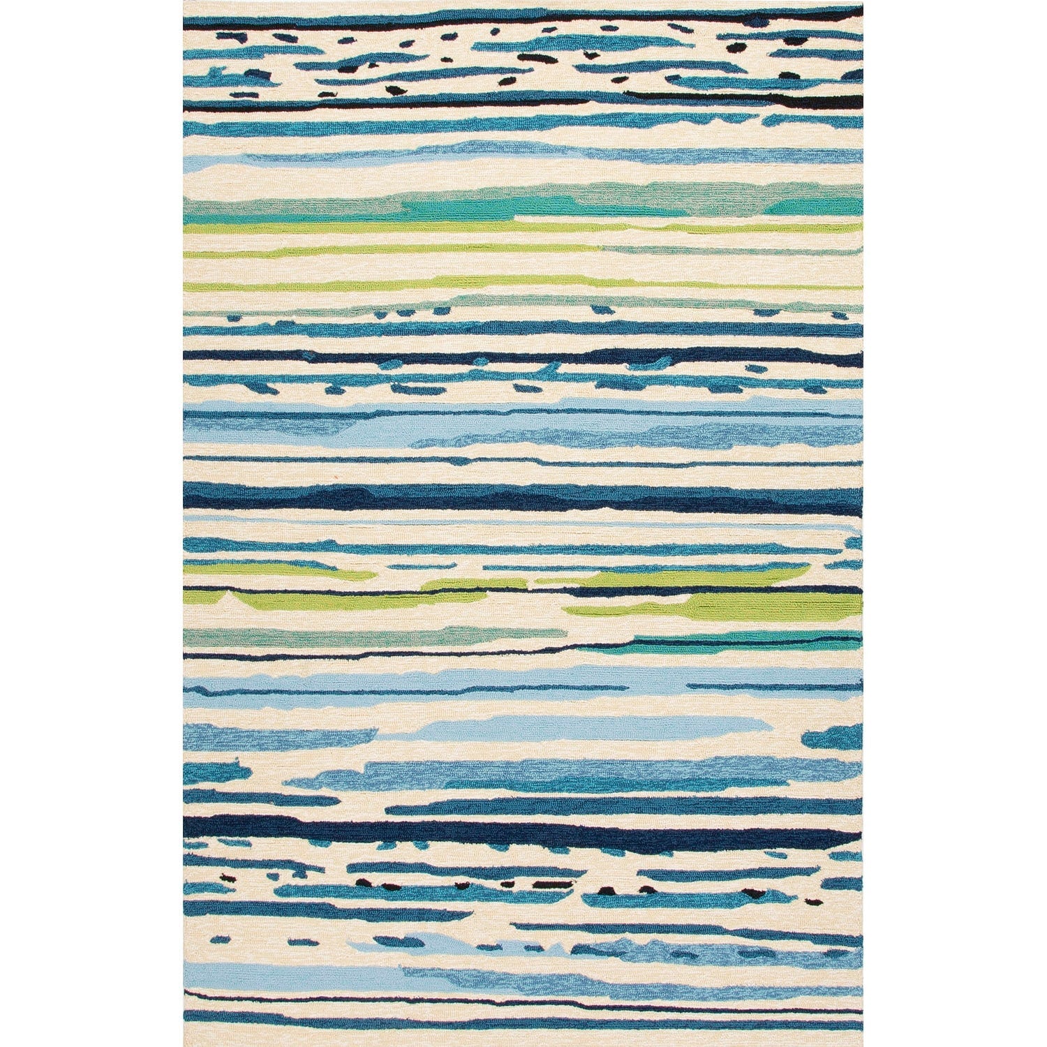 Sketchy Lines 5'X7.6' Area Rug - Snow White Mallard Blue