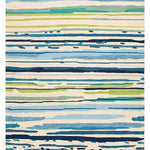 Sketchy Lines 5'X7.6' Area Rug - Snow White Mallard Blue