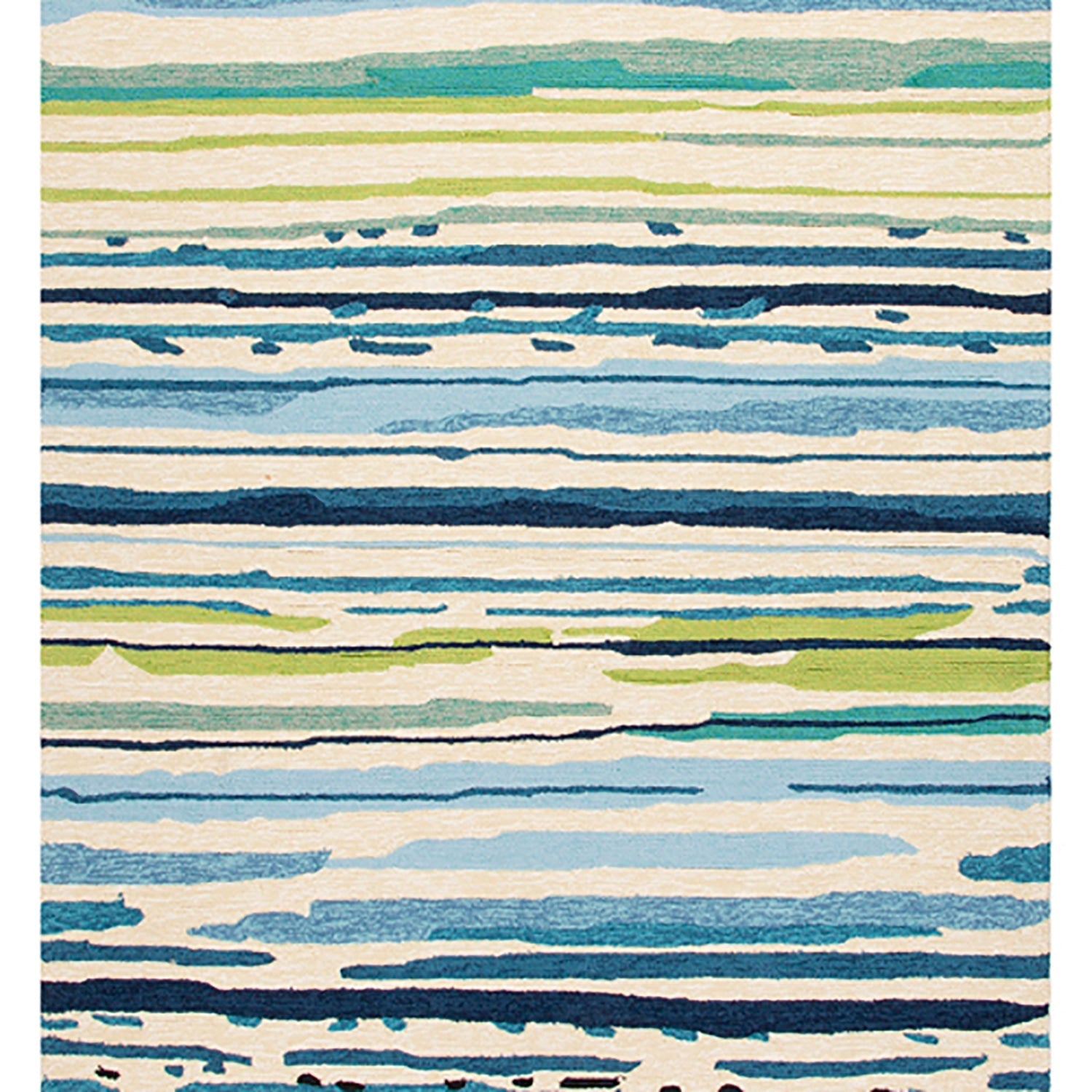 Sketchy Lines 5'X7.6' Area Rug - Snow White Mallard Blue