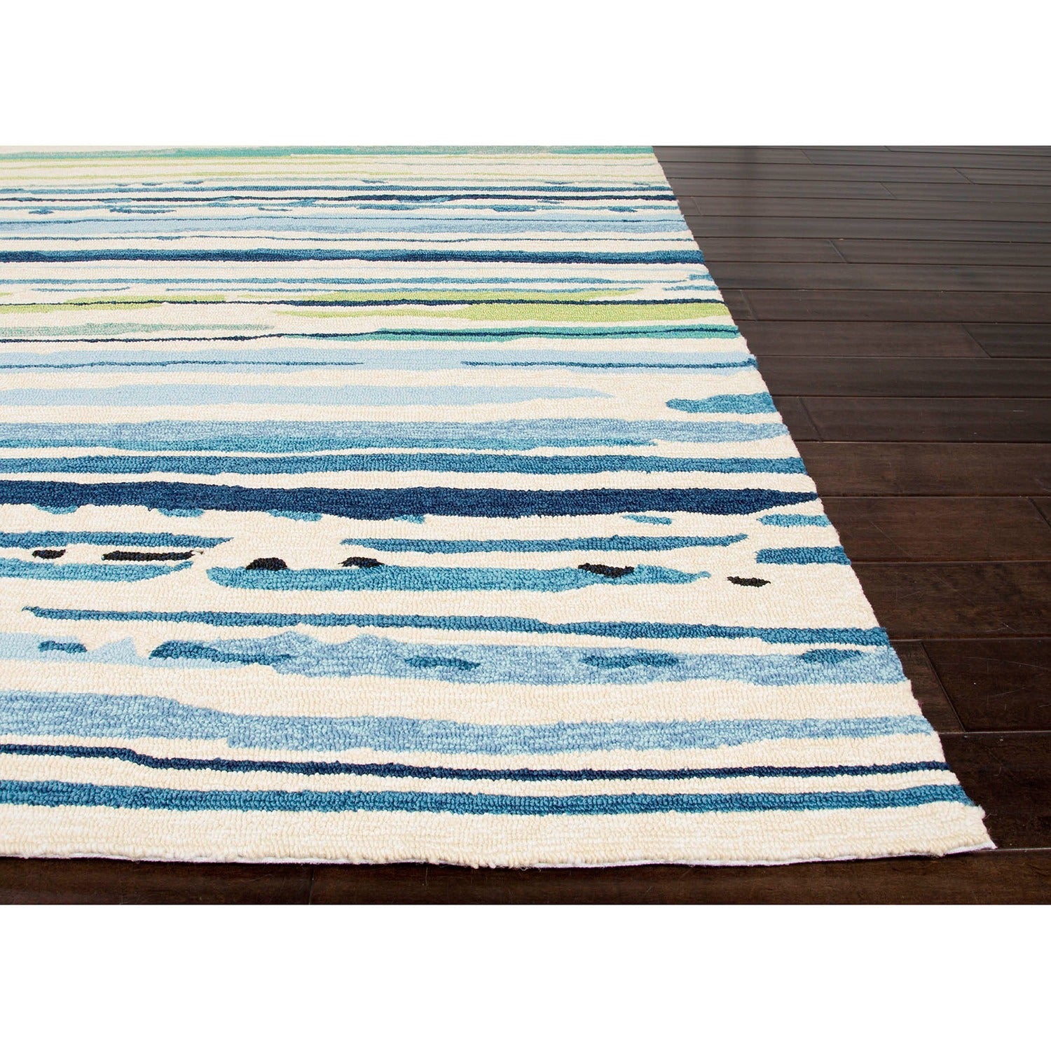 Sketchy Lines 5'X7.6' Area Rug - Snow White Mallard Blue