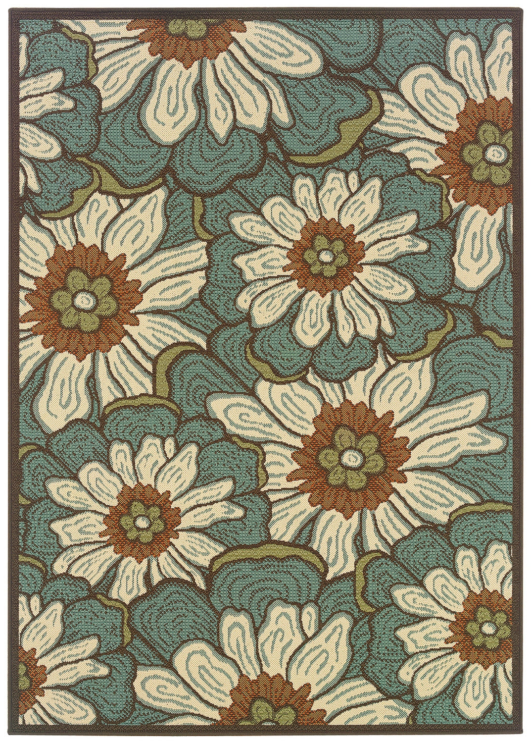 Castle 3444M Floral Indoor/Outdoor Area Rug (7'10" x 10'10")