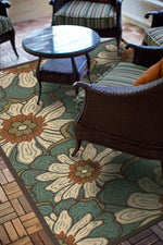 Castle 3444M Floral Indoor/Outdoor Area Rug (8'6" x 13')