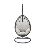 French Shores Egg Patio Swing Chair - Beige/Black