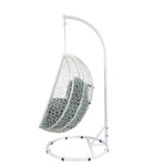 French Shores Egg Patio Swing Chair - Green/White