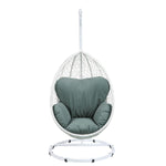 French Shores Egg Patio Swing Chair - Green/White