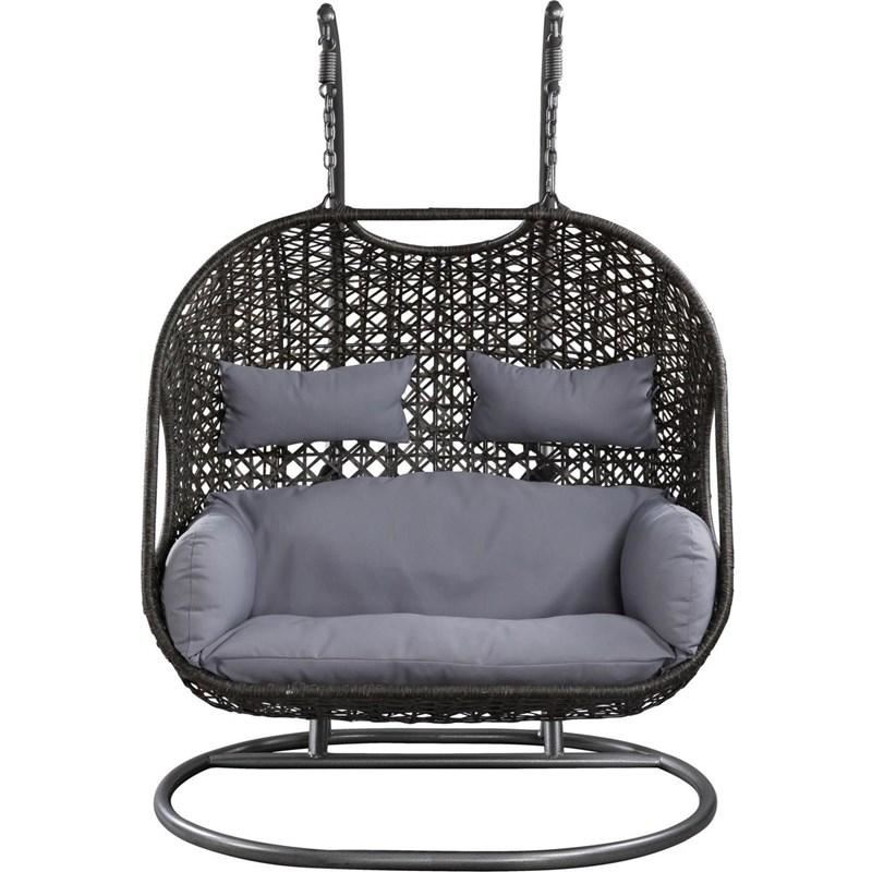Alonsa Outdoor 2 Seat Swing Chair - Grey/Black