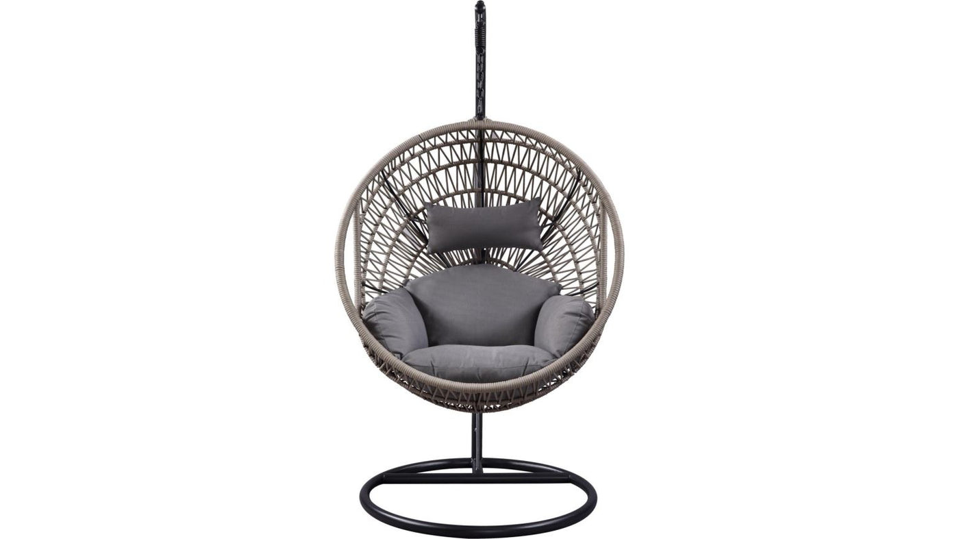Alonsa Outdoor Swing Chair - Grey/Light Brown