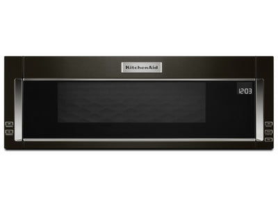 KitchenAid Black Stainless Steel Low Profile Over-the-Range Microwave and Hood Combination (1.1 Cu.Ft.) - YKMLS311HBS