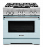 KitchenAid Limited Edition Misty Blue Dual Fuel Commercial Range (5.1 Cu.Ft.) - KDRS467VMB