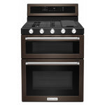 KitchenAid® Black Stainless Double Oven Gas Range (6.0 Cu. Ft.) - KFGD500EBS