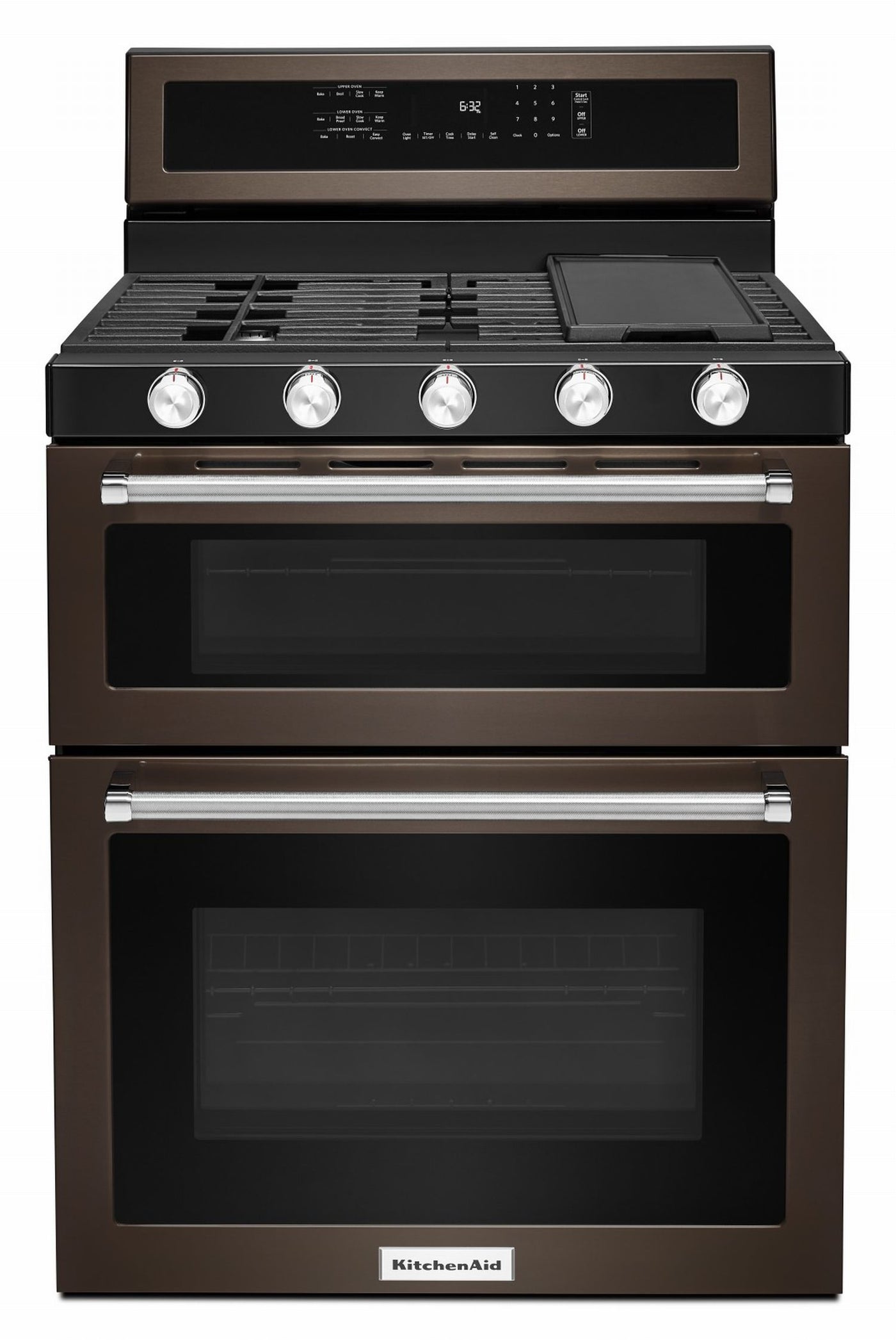 KitchenAid® Black Stainless Double Oven Gas Range (6.0 Cu. Ft.) - KFGD500EBS